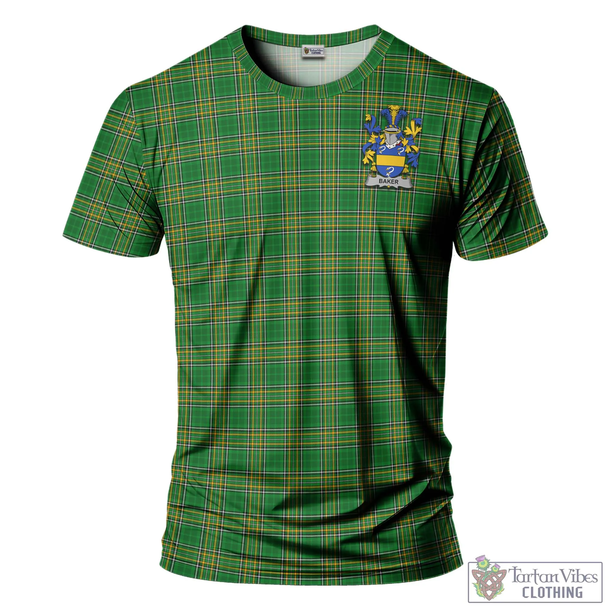 Baker Irish Clan Tartan T-Shirt with Family Seal
