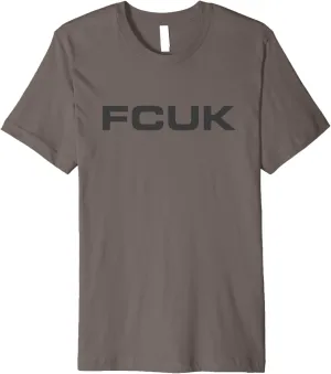 Bold Logo Premium T-Shirt - Unisex - Grey - Short Sleeve - Modern - Letter Print - Birthday - Fashion - Cotton Blend - Machine Wash - Size 6 (US) - Medium