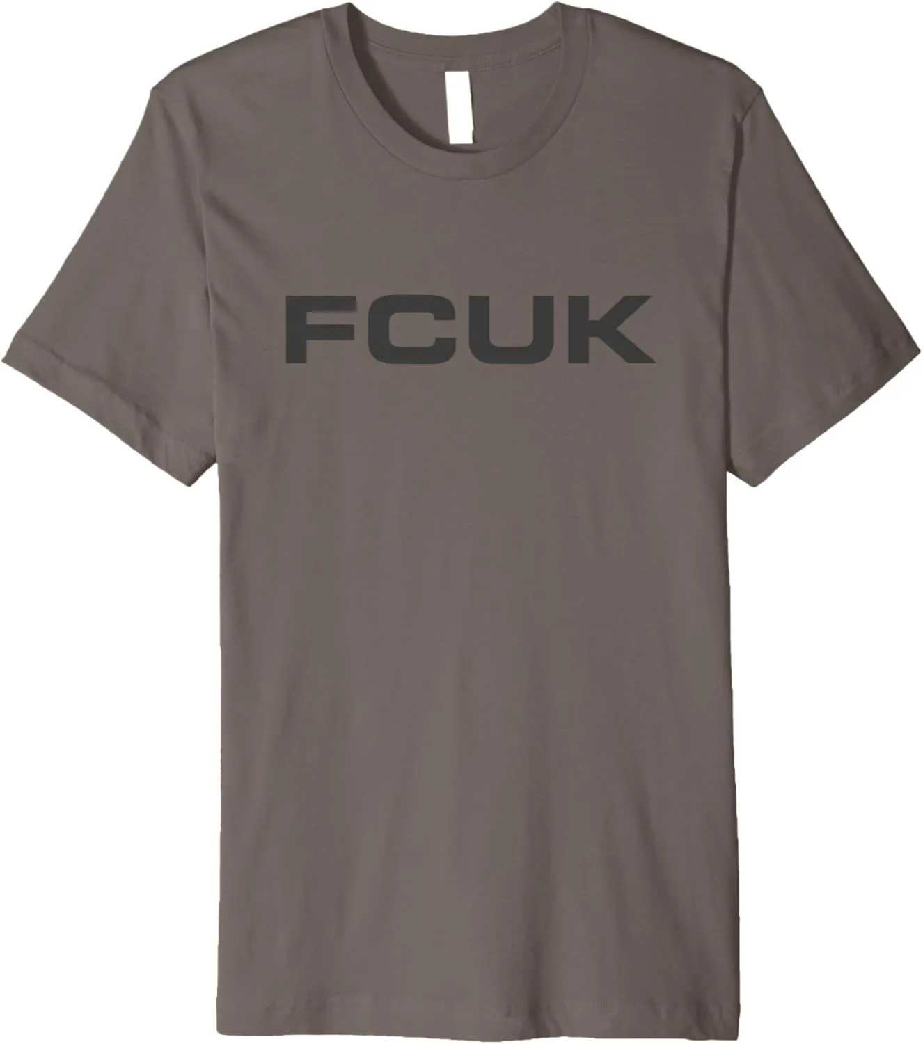 Bold Logo Premium T-Shirt - Unisex - Grey - Short Sleeve - Modern - Letter Print - Birthday - Fashion - Cotton Blend - Machine Wash - Size 6 (US) - Medium