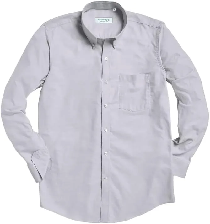 cotton king Mens Shirts | 100% Cotton Long Sleeve Shirts for Men | Button Down Shirt Men | Oxford Mens Dress Shirt
