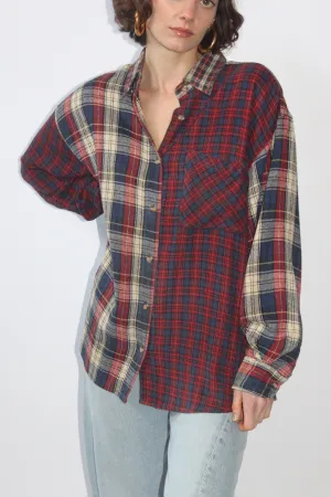 Favorite Vintage Plaid Woven Silk Button Up