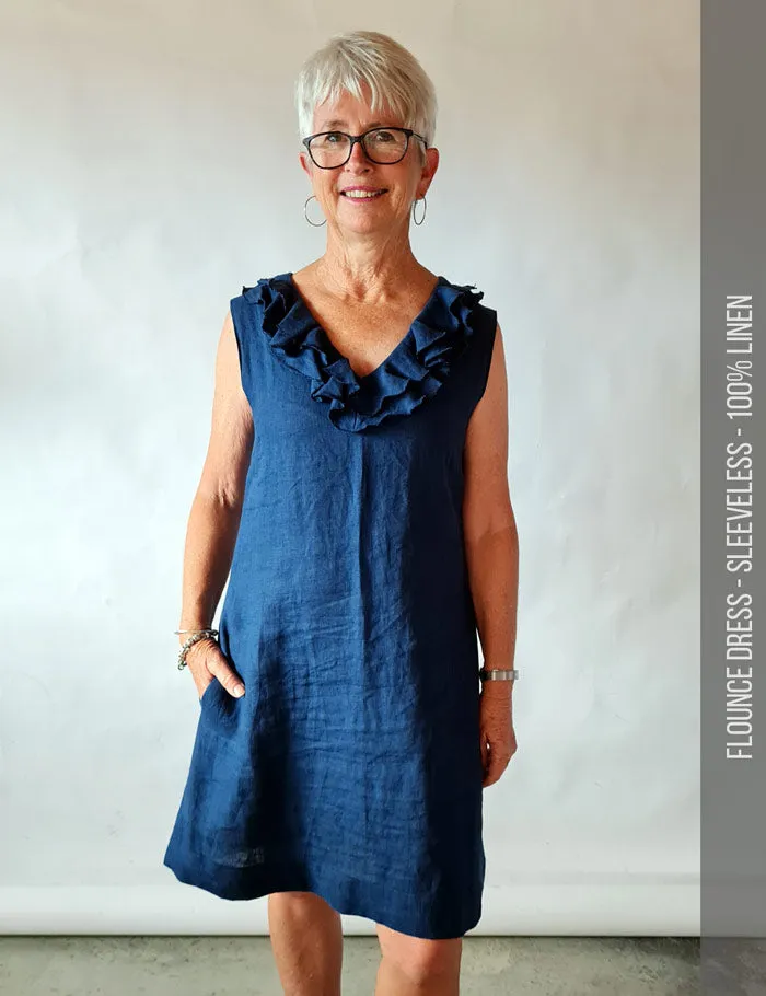 Flounce dress, tank and shirt