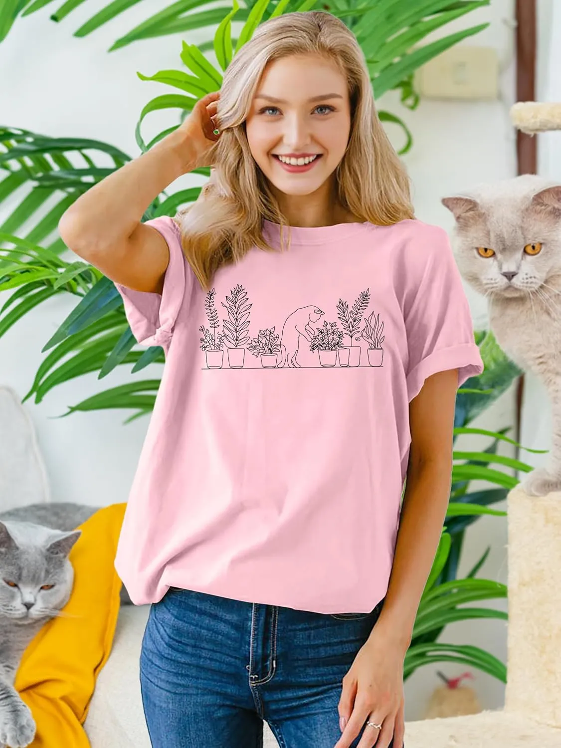 Garden Plant Shirt for Women Easily Distracted by Plants Graphic Tees Gardening Plant Lover Gifts Blouse Tops