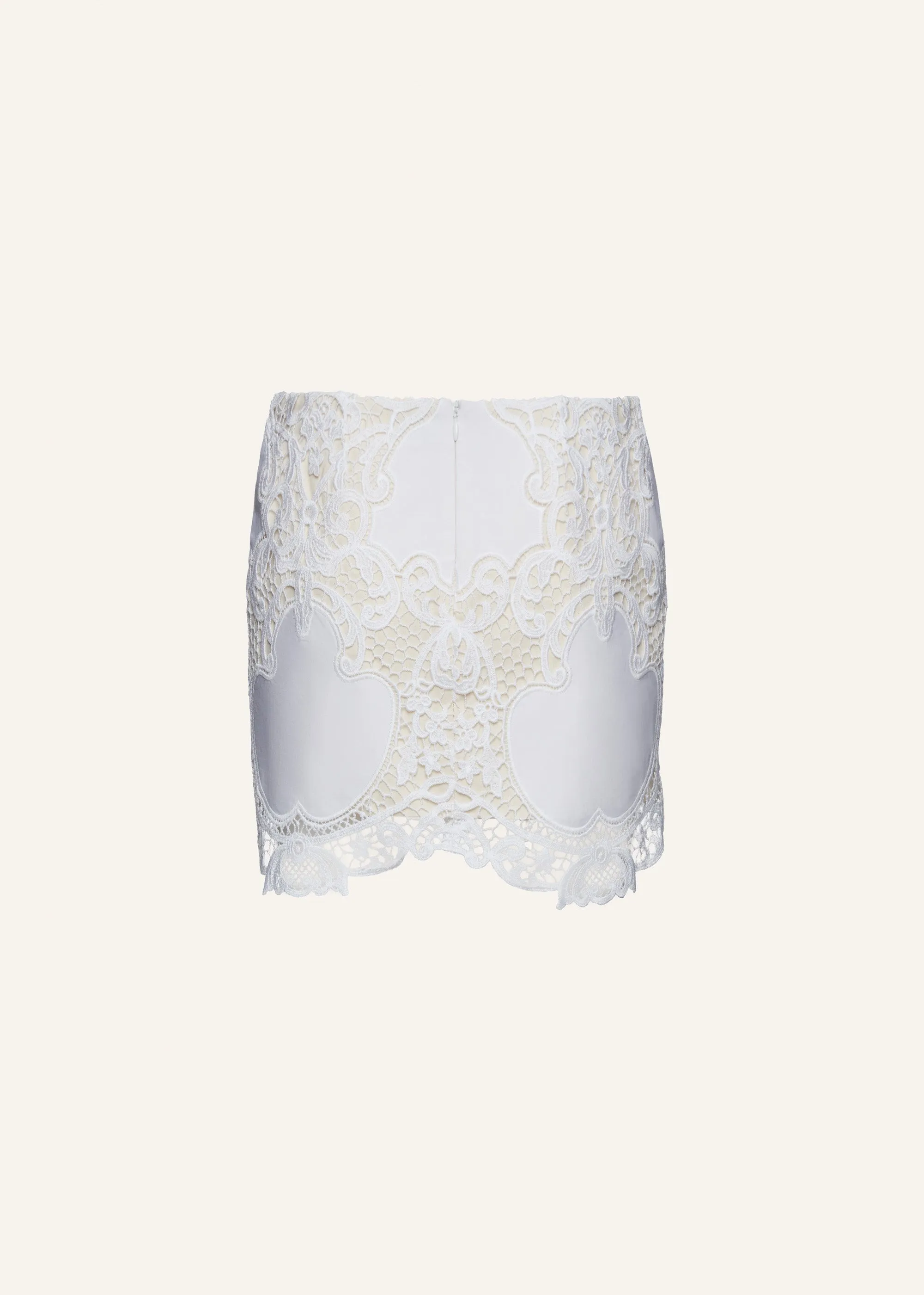 Lace mini skirt in white