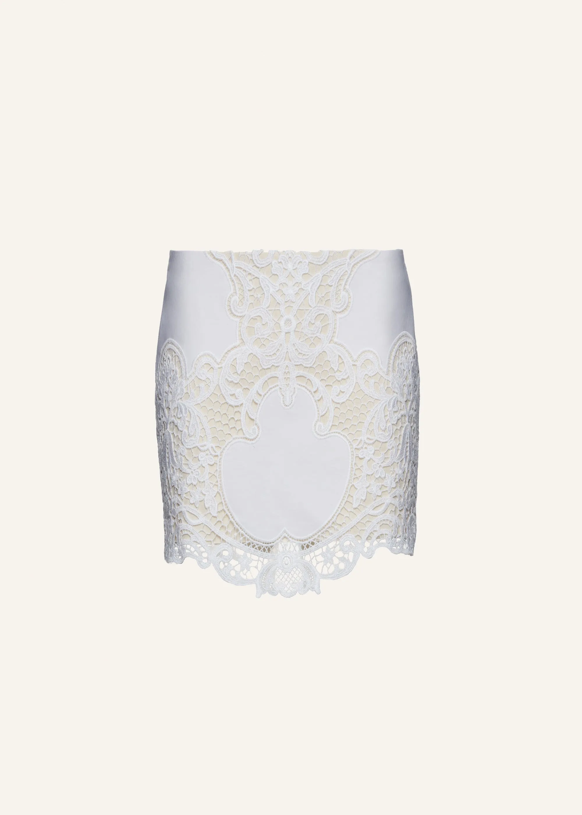 Lace mini skirt in white