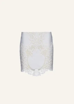 Lace mini skirt in white