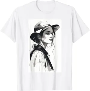 Modern Women Portrait Design Minimalist Graphic T-Shirt