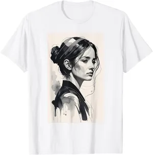Modern Women Portrait Design Minimalist Graphic T-Shirt