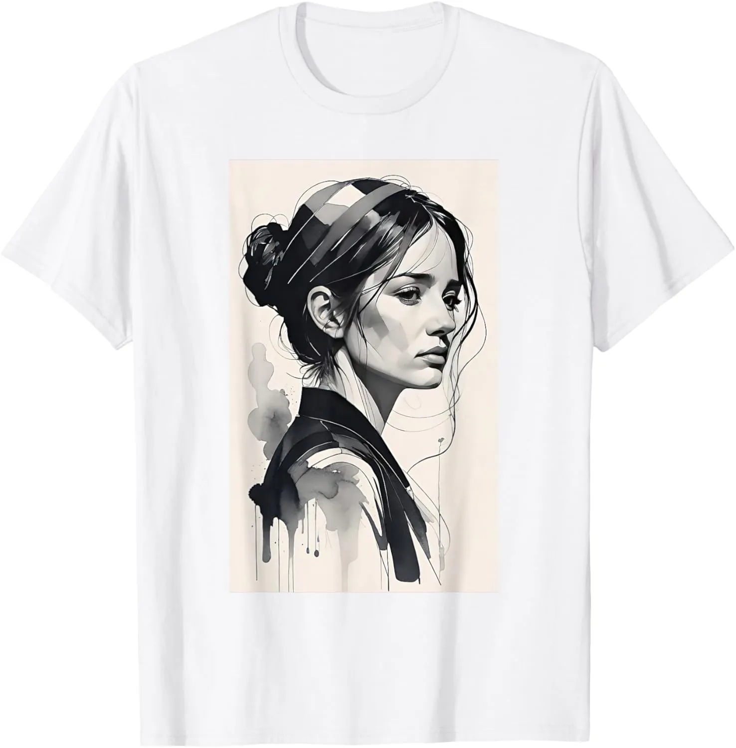 Modern Women Portrait Design Minimalist Graphic T-Shirt
