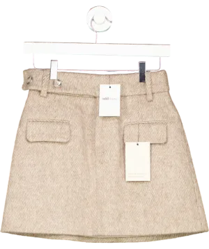 OddMuse Beige The Ultimate Muse Striped Brushed-knit Mini Skirt UK XS
