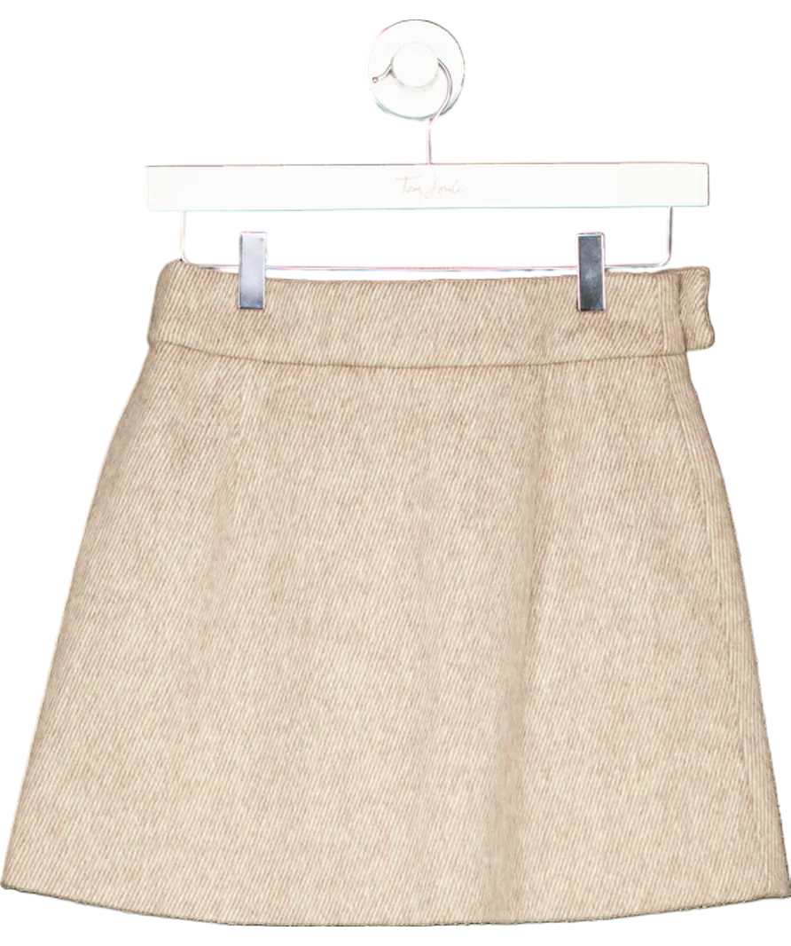 OddMuse Beige The Ultimate Muse Striped Brushed-knit Mini Skirt UK XS