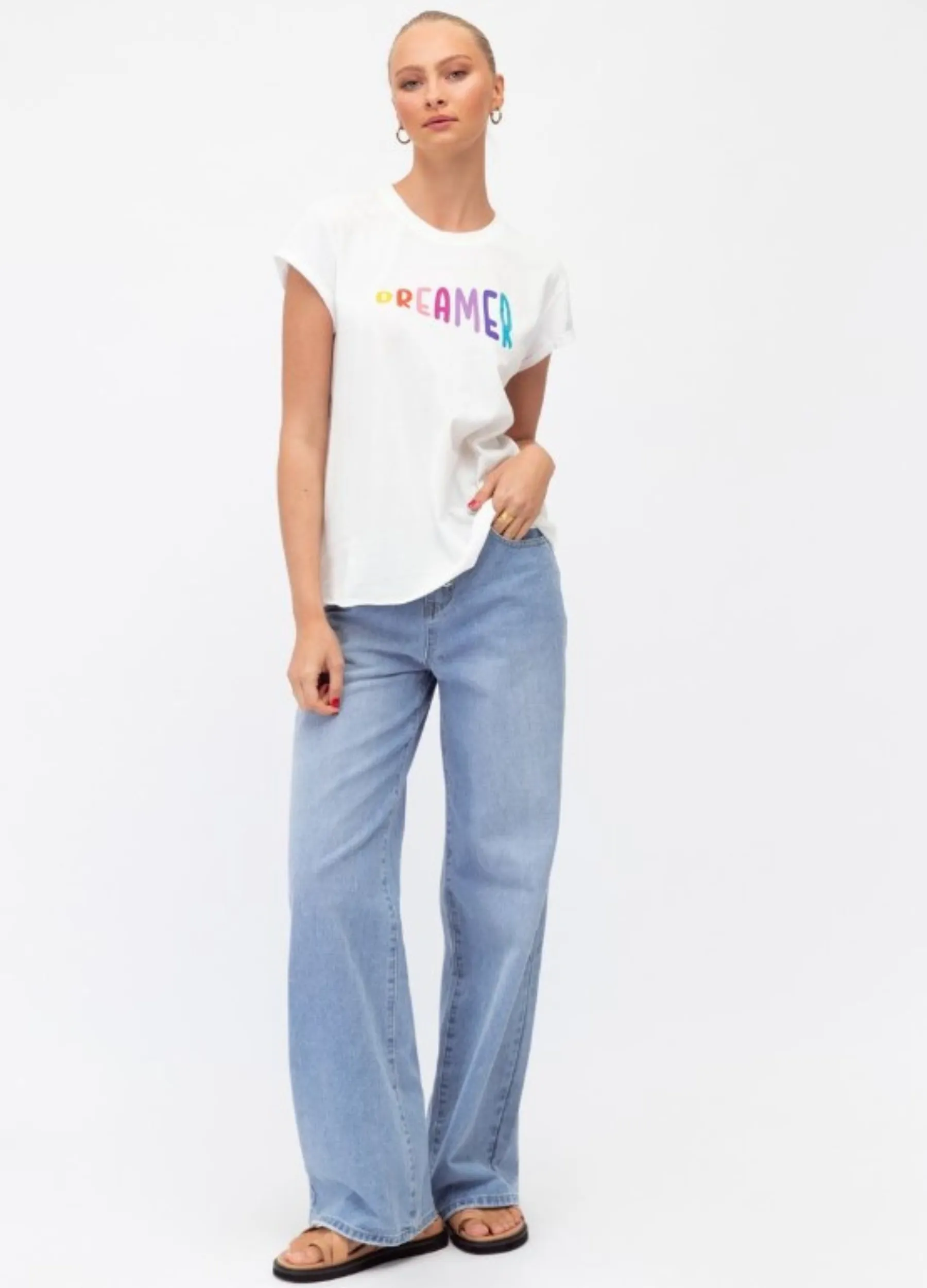 Paper Heart - Cap Sleeve Dreamer Tee - White