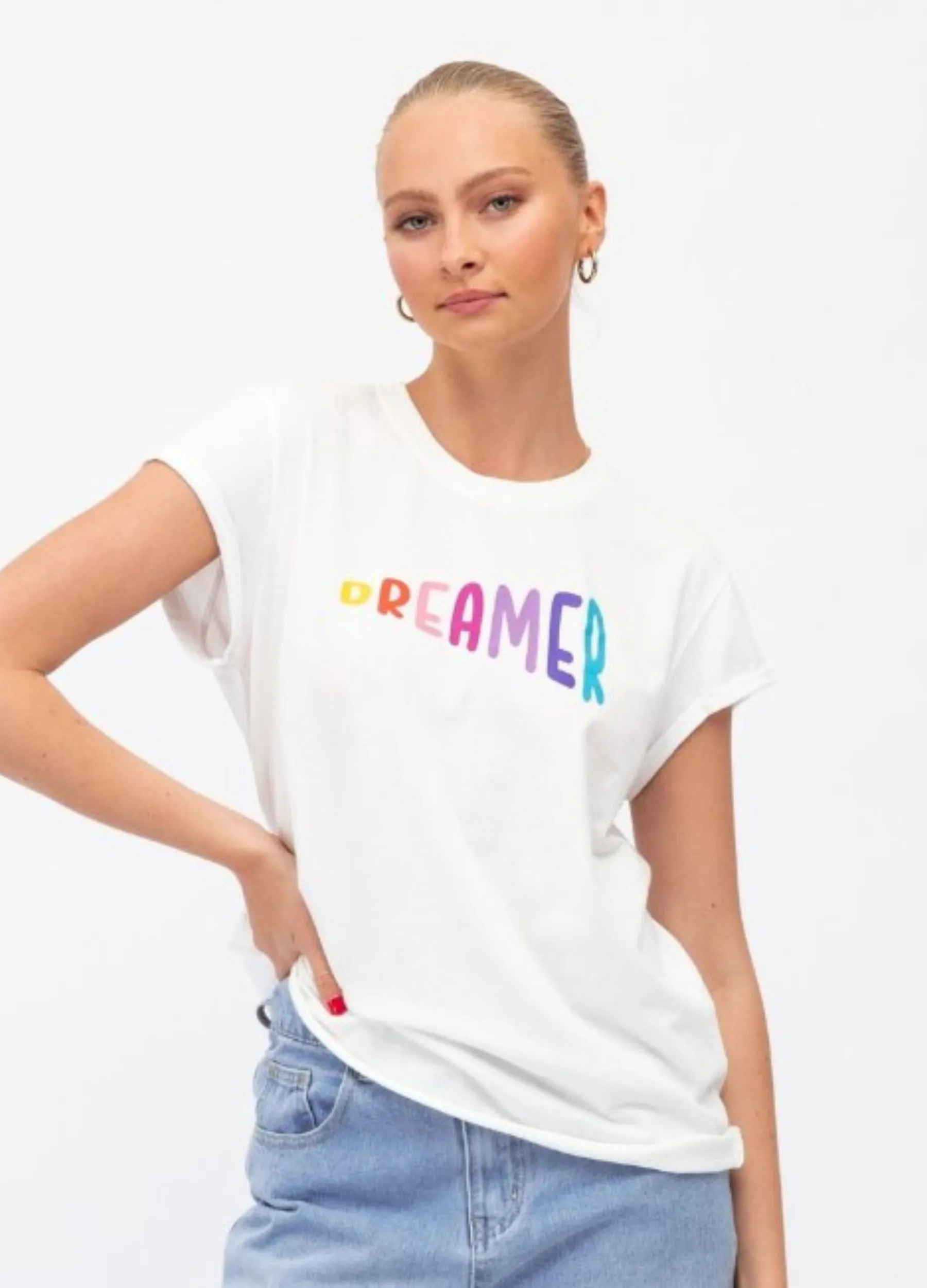 Paper Heart - Cap Sleeve Dreamer Tee - White