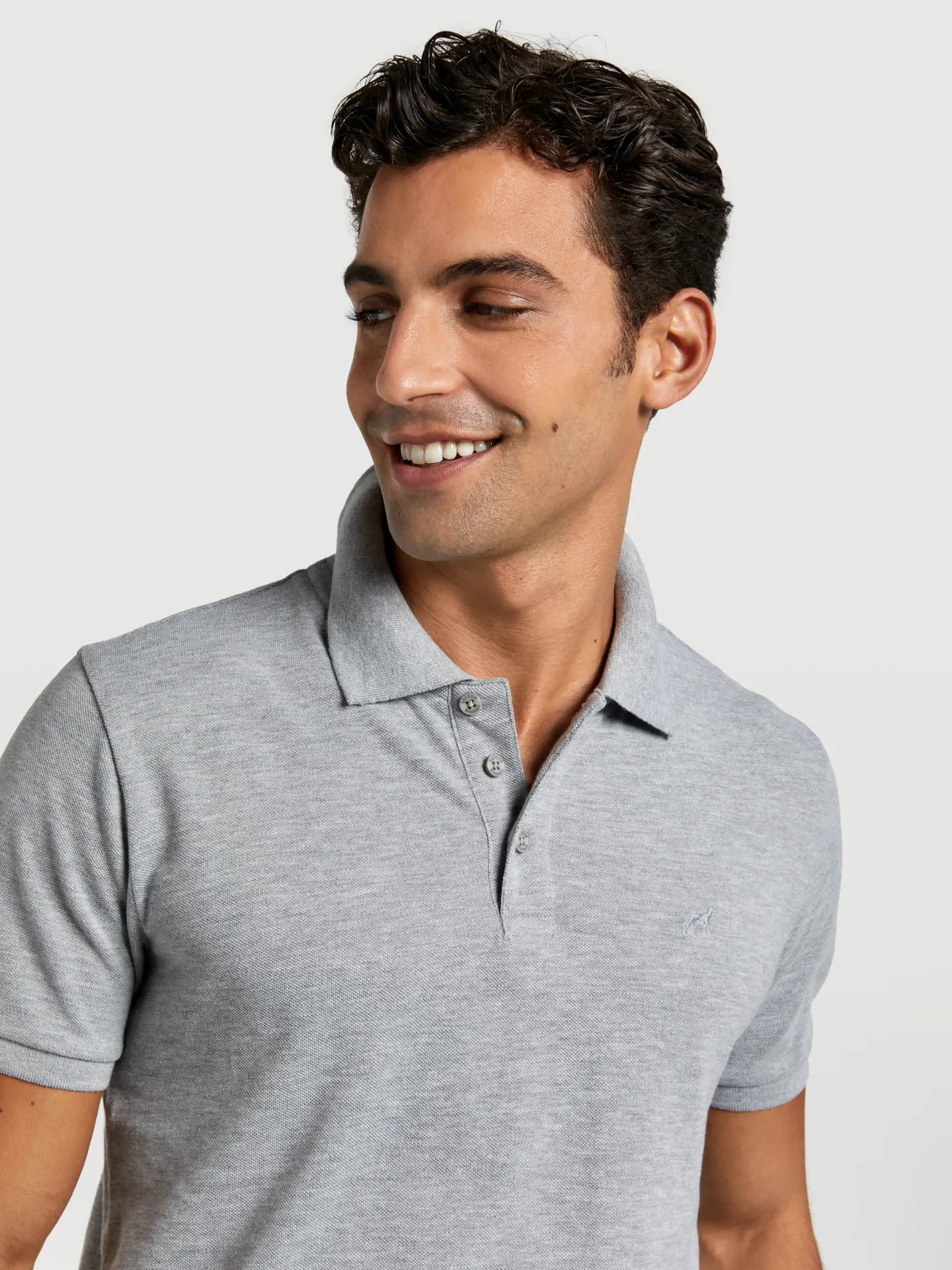 Regular fit basic piqué polo shirt