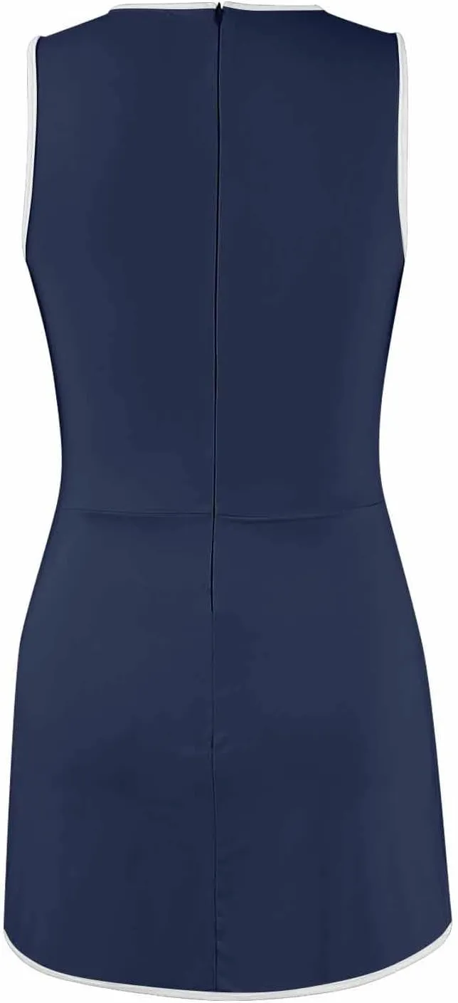 Tennis Dresses for Women with Shorts Summer Workout Athletic Sleeveless Slit Color Block Bodycon Mini Dress Activewear
