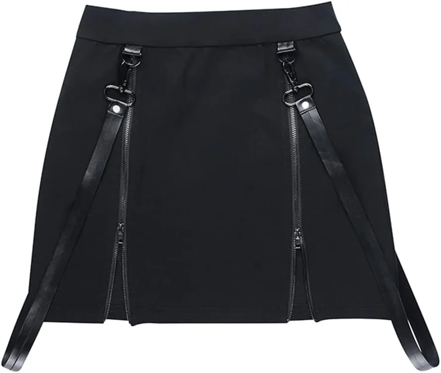 Women Gothic Mini Skirt Fairy Grunge Punk High Waisted A-Line Pleated Skirts Y2k E-Girl Long Maxi Skirt