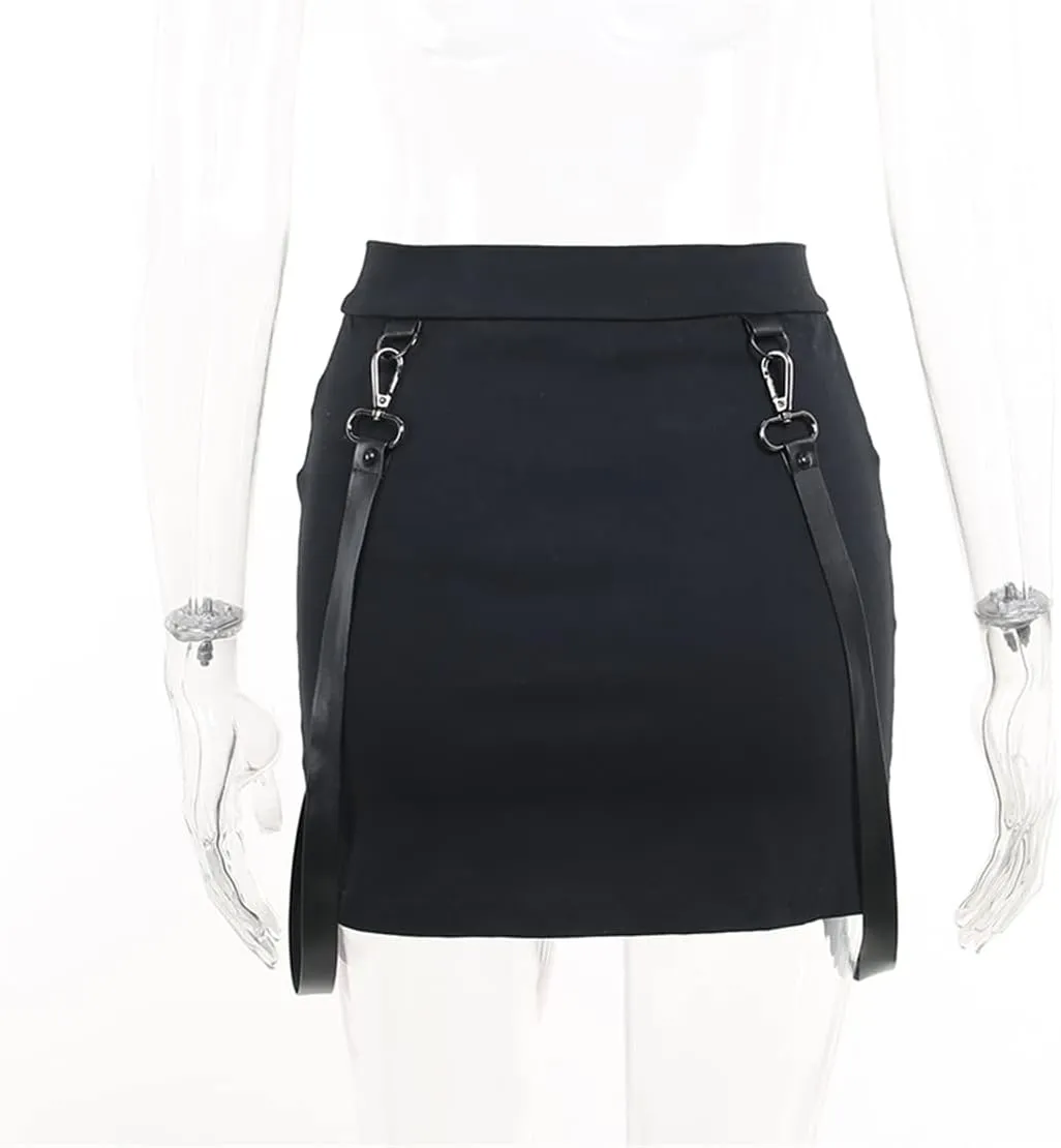 Women Gothic Mini Skirt Fairy Grunge Punk High Waisted A-Line Pleated Skirts Y2k E-Girl Long Maxi Skirt