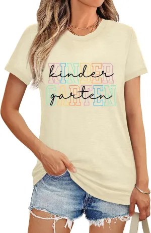 Women Teacher Shirts Kindergarten Graphic Tshirt Preschool Teaching Life Shirt Teach Gift Tee
