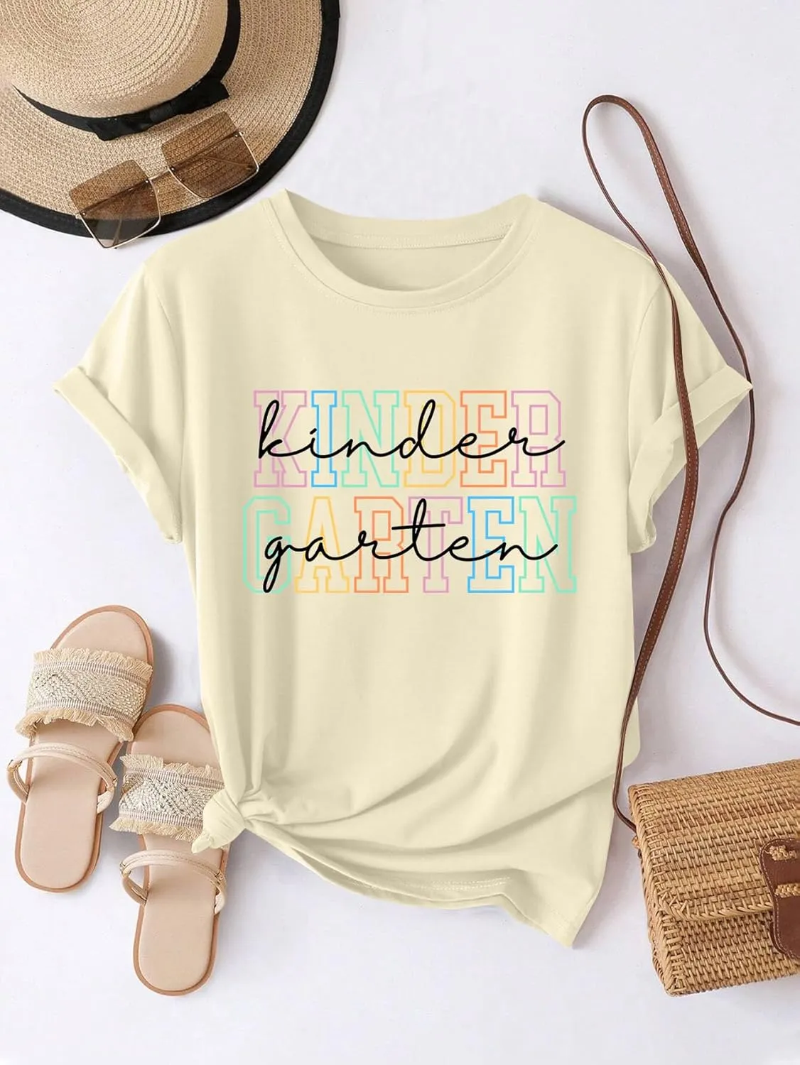 Women Teacher Shirts Kindergarten Graphic Tshirt Preschool Teaching Life Shirt Teach Gift Tee