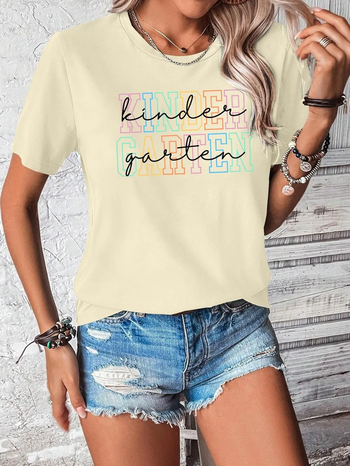 Women Teacher Shirts Kindergarten Graphic Tshirt Preschool Teaching Life Shirt Teach Gift Tee