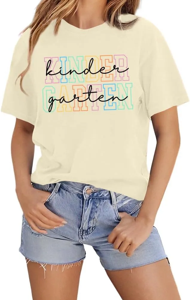 Women Teacher Shirts Kindergarten Graphic Tshirt Preschool Teaching Life Shirt Teach Gift Tee