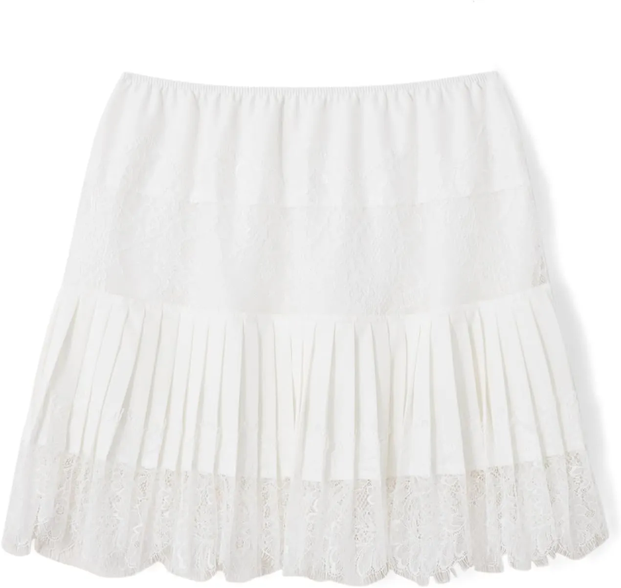 Women Y2k Lace Slip Skirt A line Pleated Flowy Short Skirt Floral Lace Tiered Mini Skirt Underskirt