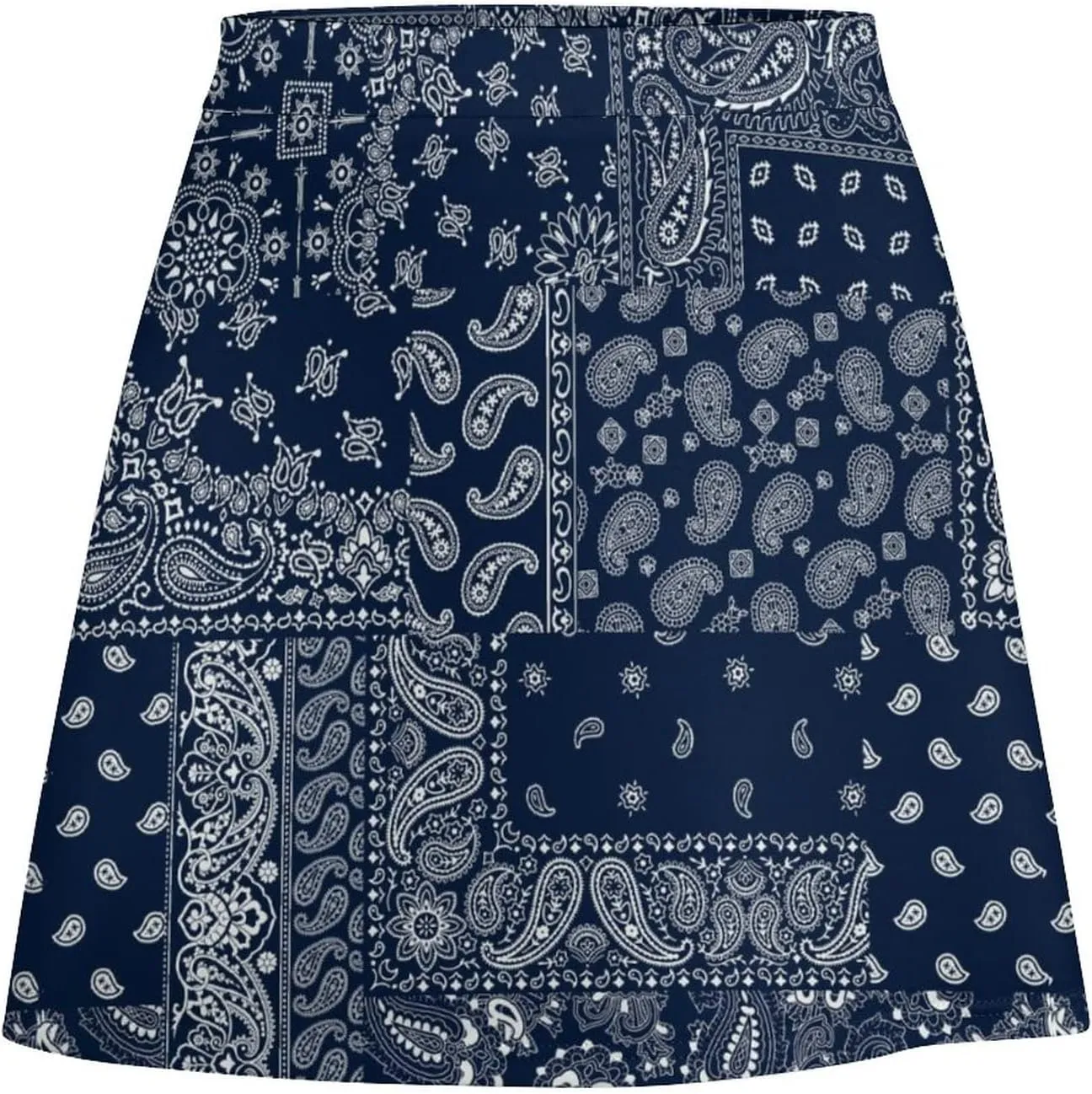 Women's High Waist Black and White Gothic Witch's Cat Skirt Stretchy Casual Mini Skirt