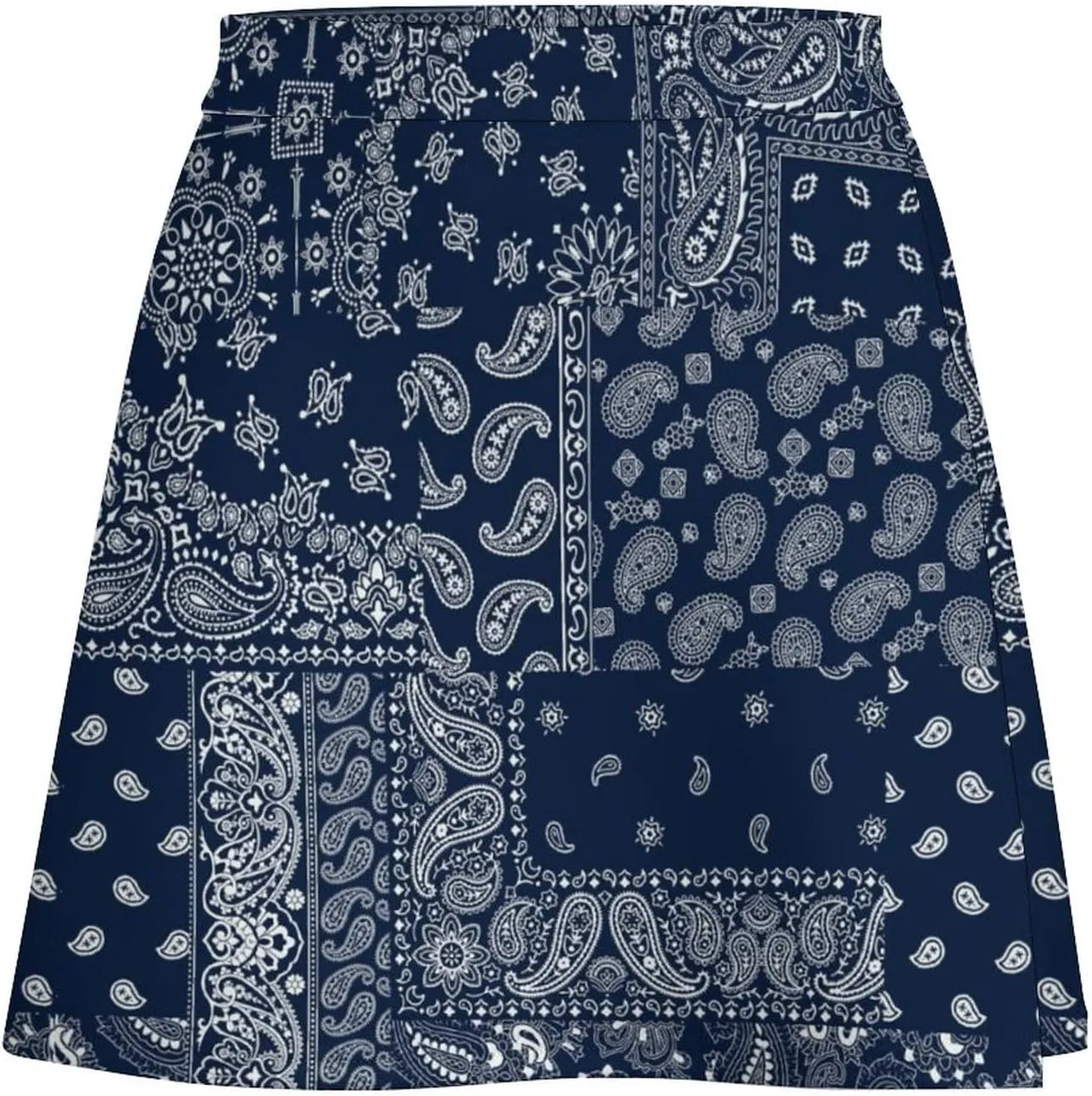 Women's High Waist Black and White Gothic Witch's Cat Skirt Stretchy Casual Mini Skirt