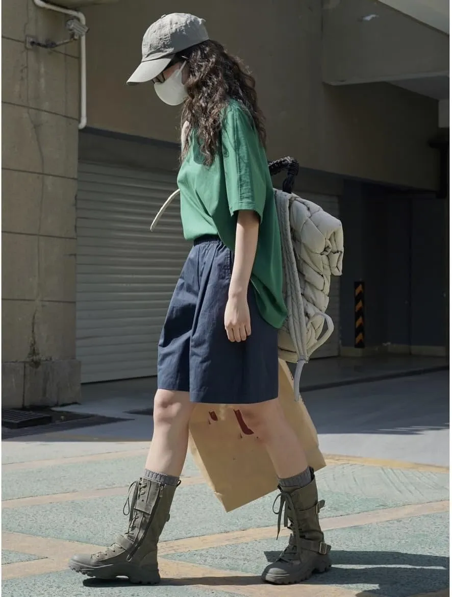 Women's Shorts Spring Cotton Elastic Waist Short Pants